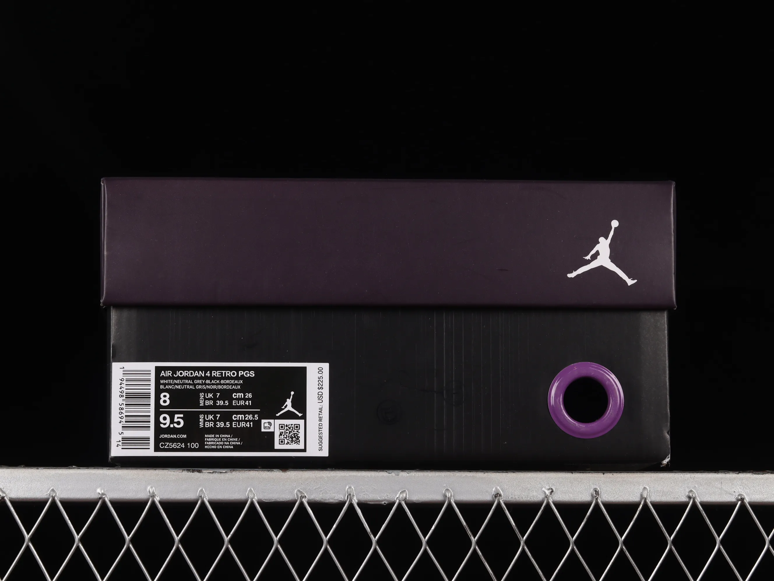 All categories Air Jordan Jordan series basketball shoes Air Jordan 4 pure original version Air Jordan 4 Retro PSG AJ4 Joe 4 Paris full first layer white and purple Paris Saint-Germain famous CZ5624-100